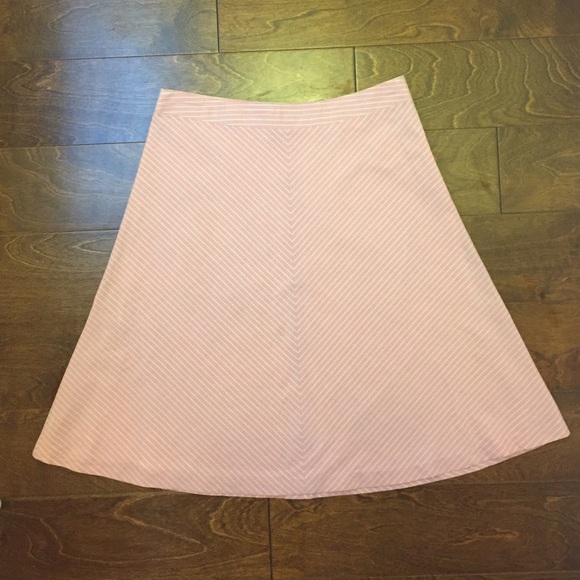 Pink striped high-waist skirt