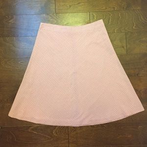 Pink striped high-waist skirt