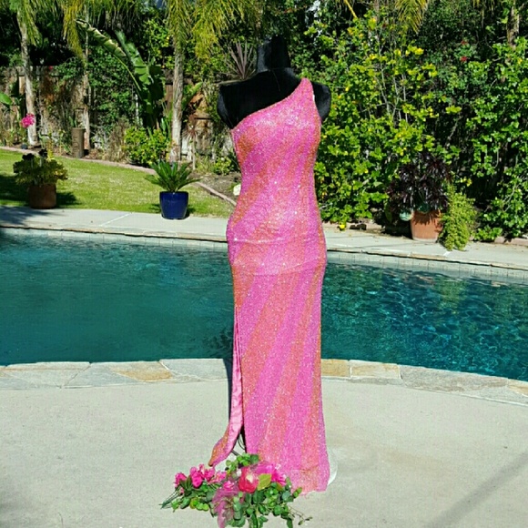 Hot Pink! Beaded, Backless, Barbie would be proud!