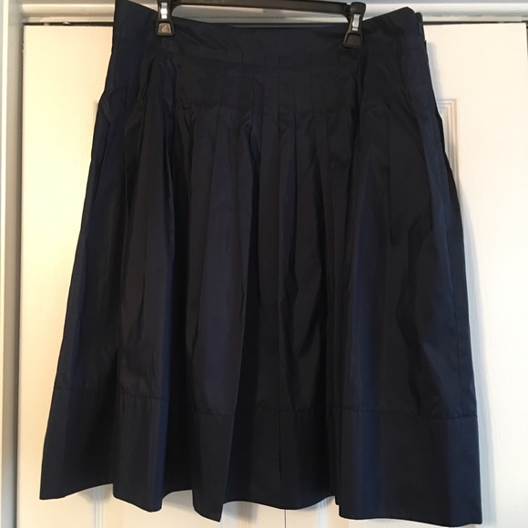 Talbots 100% silk navy taffeta full skirt! Sz 14