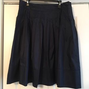 Talbots 100% silk navy taffeta full skirt! Sz 14