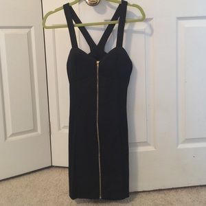 Open back sexy black dress that zips up the front