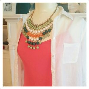 Multi colored bib necklace