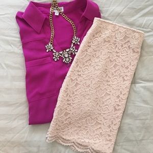 H&M Cream Lace Mini Skirt