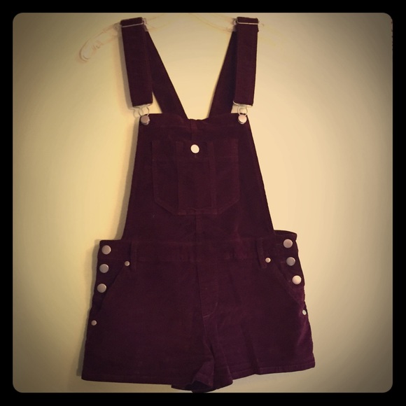 maroon corduroy overalls