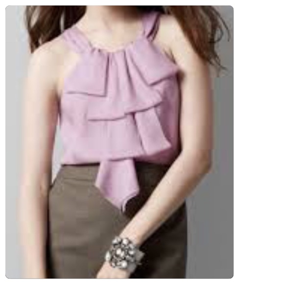 LOFT Tops - LOFT Silvery Metallic Color Ruffle Top