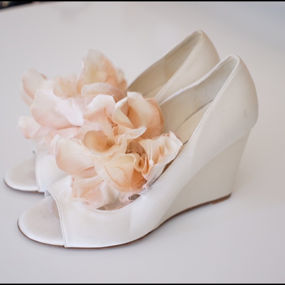 bhldn floral and satin wedges - sample item