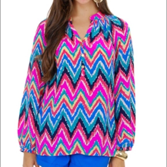Lilly Pulitzer chevron Elsa top