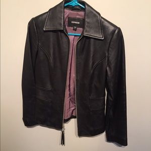Express Black leather jacket!