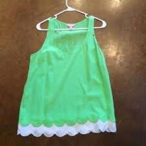 Lilly Pulitzer green scalloped tank