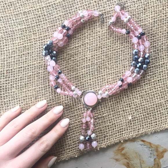 Rose jeweled necklace