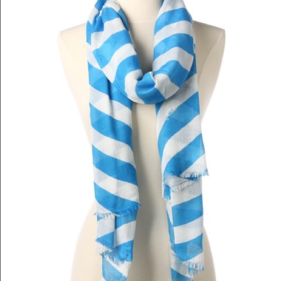 Lilly Pulitzer blue and white striped scarf