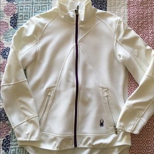 White & Purple Spyder Zip Up Jacket