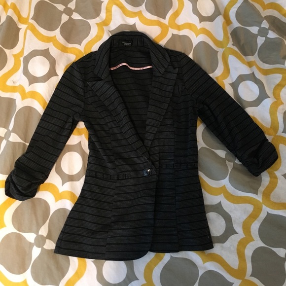 Black and grey striped blazer