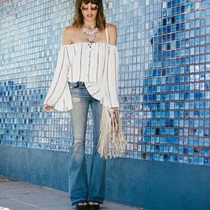 AEO distressed artist flare
