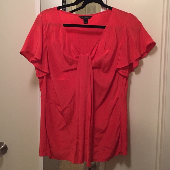 Tangerine St. John Short Sleeve Blouse