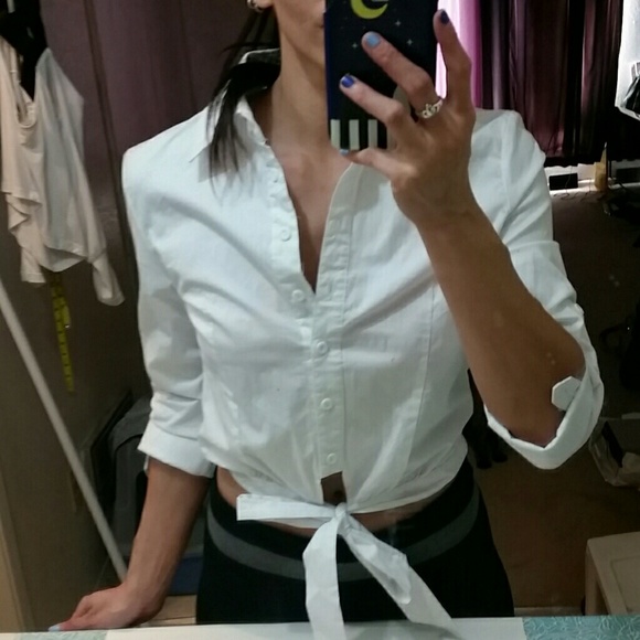 White Button Down Top