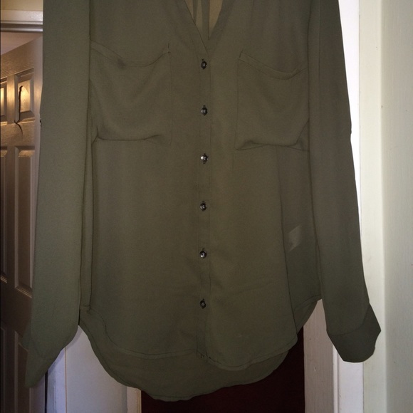 Forever 21 olive green blouse - Picture 3 of 3