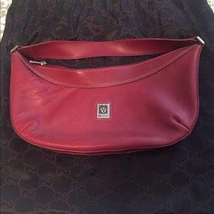Anne Klein red leather hobo