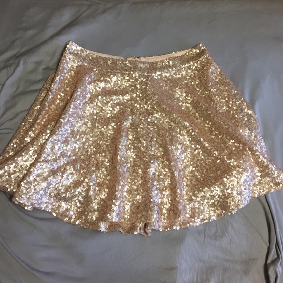 Gold sequined skirt