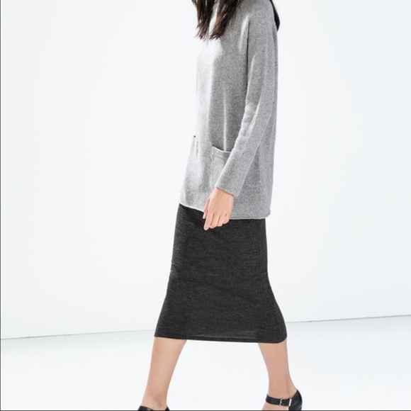 NWT Zara Knit Tube Skirt Midi Medium - Picture 4 of 4