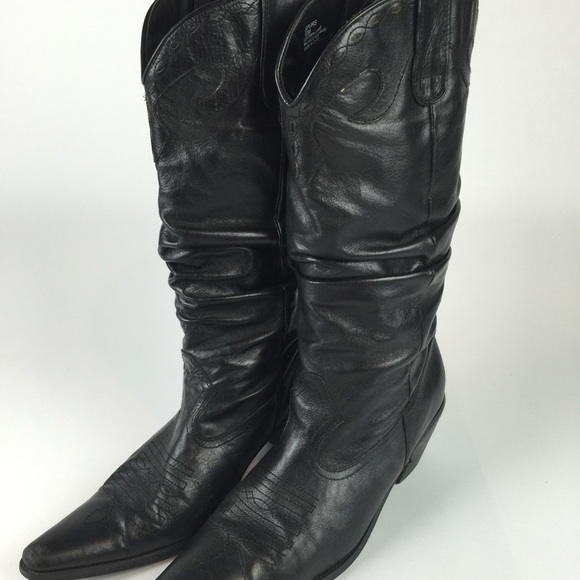 Black Cowboy Boots- size 10. Excellent shape!