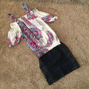 Sheer Patterned Off The Shoulder Top