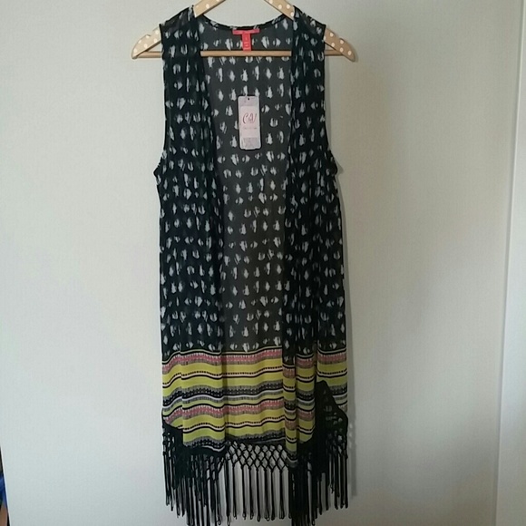 Sheer stylish open vest by Chelsea&Violet