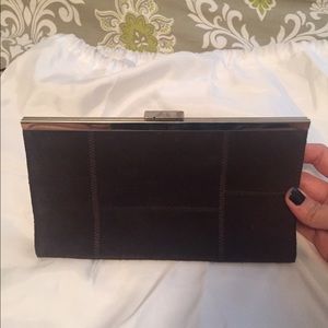 Banana Republic chocolate brown suede clutch