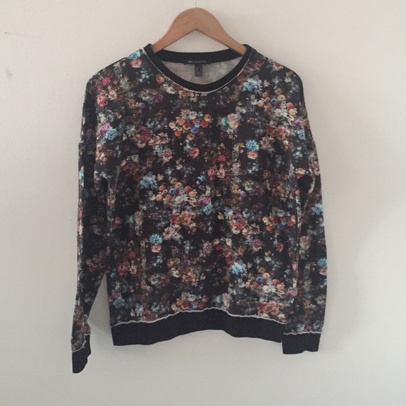 MNG collection black floral sweatshirt