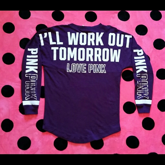 SOLD!! PINK Crew Rare I'll Work Out Tomorrow