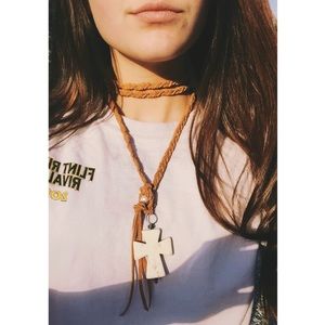 double wrap cross necklace