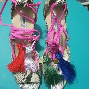 Tie up sandles multi color