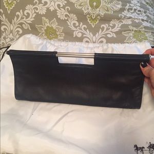 Banana Republic black leather clutch