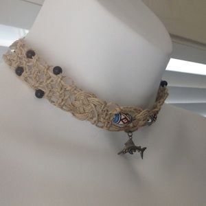 Handmade choker w/ Marlin charm