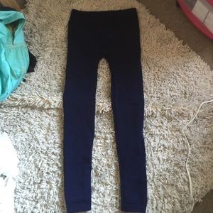 Fleece navy leggings