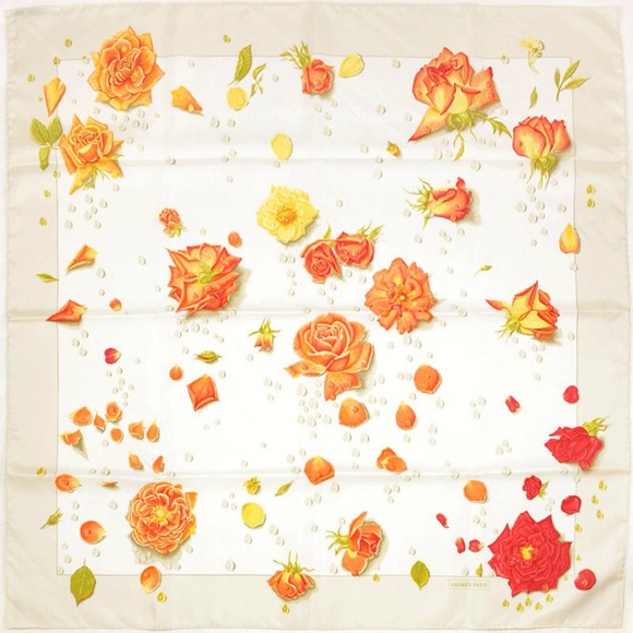 Hermes Paris La Rosee 90cm Scarf by Anne Gavarni