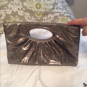 Nine West pewter clutch