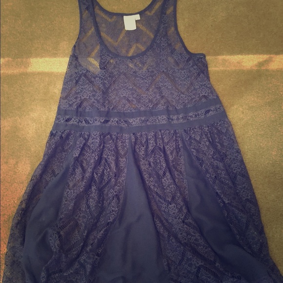 Anthropologie blue lace dress