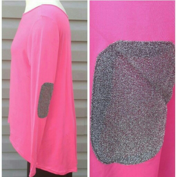 Bling top with "glitter" elbow patches. - Picture 3 of 4
