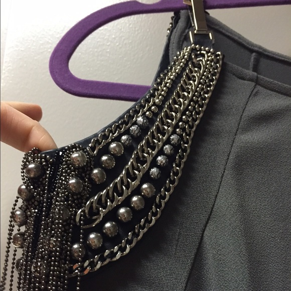 Alice&Olivia off the shoulder stud chained dress - Picture 4 of 4