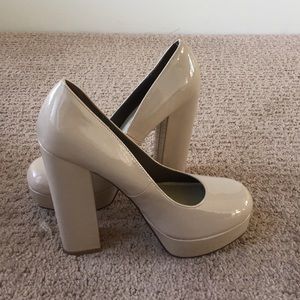 NUDE HEELS WORN ONE TIME