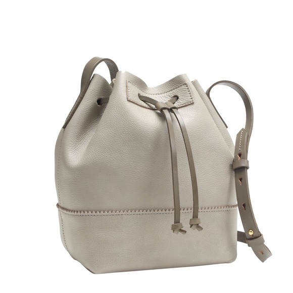 J. Crew Handbags - J. Crew gray leather drawstring bag