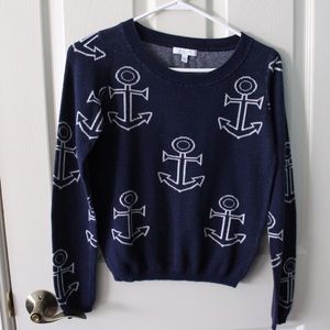 navy blue long sleeve sweater