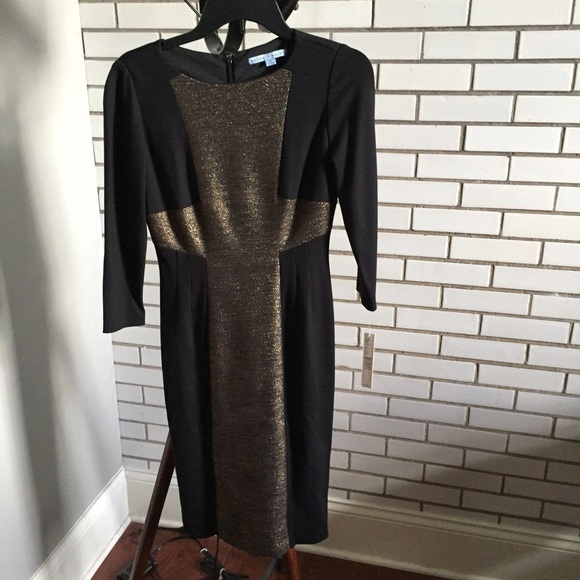 ANTONIO MELANI Dresses & Skirts - Antonio Melani Black Gold Colorblock Dress ANTONIO MELANI Dresses & Skirts - Antonio Melani Black Gold Colorblock Dress