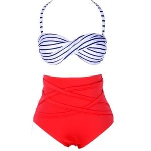New Vintage Style Stripes Swim Beach Bikini