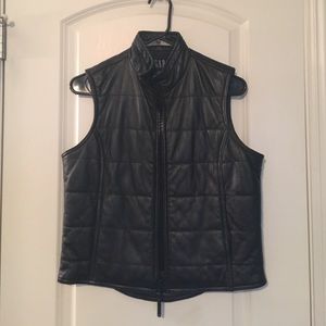 Gap Black Leather Vest Size XS