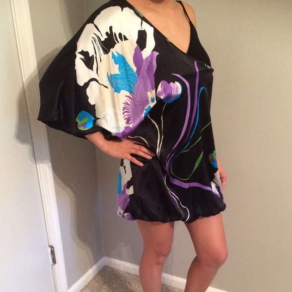 Bebe One Shoulder Floral Dress