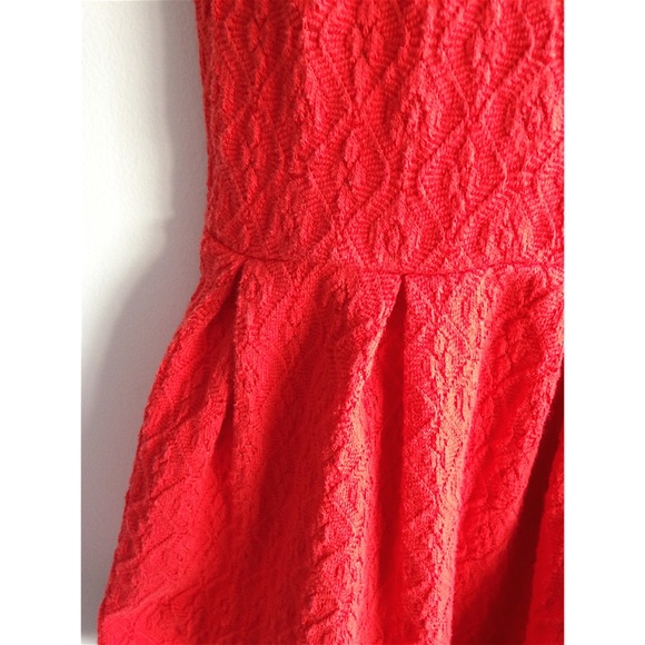 Anthropologie Embossed Ponte Dress, Red-Orange - Picture 2 of 4