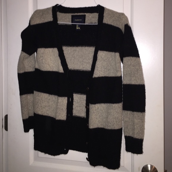 Striped F21 Oversized Cardigan